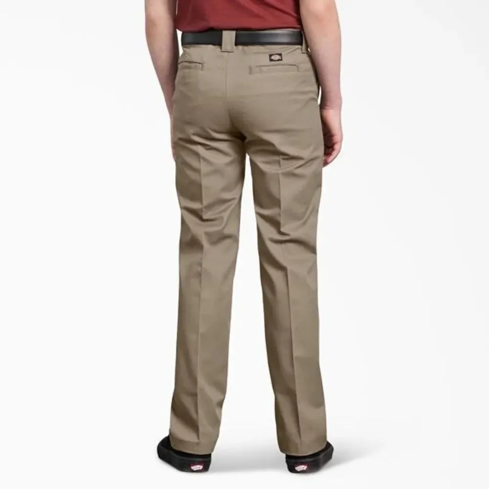 Dickies Boys Classic Fit Pants Straight Leg Flat Front Desert Tan 10 Husky NWT